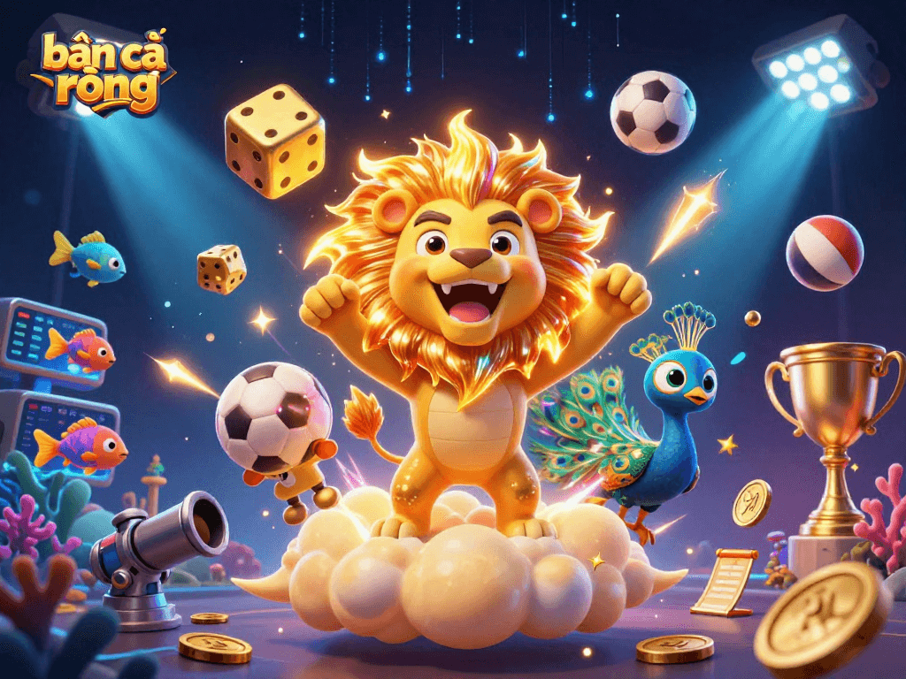 Engage in thrilling bắn cá rồng action amidst a vibrant 3D gaming universe.