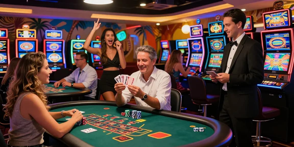 Exciting scene of vibrant Brazilian casino showcasing lively gaming action and engaging atmosphere with brazilian casino backlinks.
