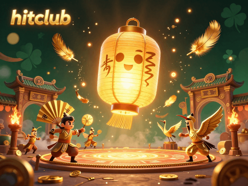 Engage in exciting hits at hitclub casino amidst golden lanterns and dynamic game elements.