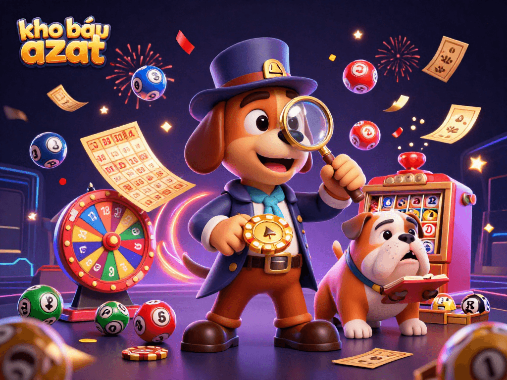 Join the adventure in kho báu aztec as the detective investigates golden poker chips amidst vibrant gambling elements.