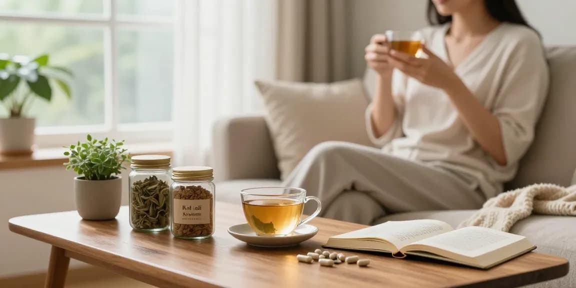 Enjoying red bali kratom benefits at home with natural elements and herbal tea.
