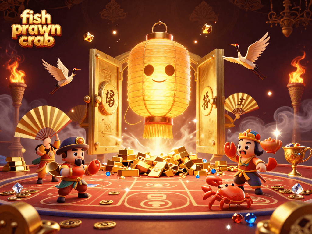Engage in thrilling fish prawn crab games with vibrant characters and gold treasures!