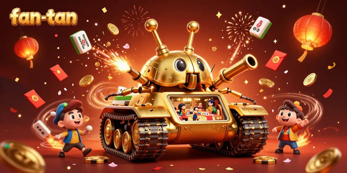 Engage in fan-tan excitement with a vibrant, animated casino scene featuring a unique golden beetle tank.