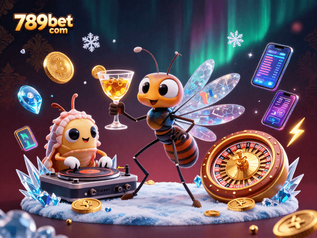 Engage in thrilling gaming with 789bet com in this vibrant casino illustration showcasing a lively atmosphere.