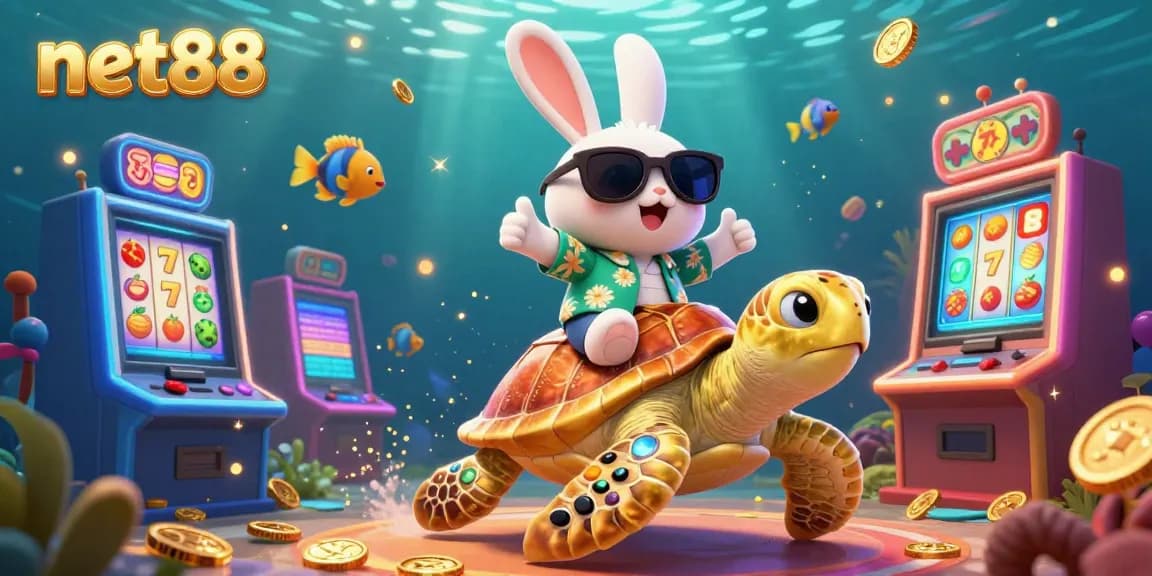 Experience the thrill of net88 slots with vibrant 3D characters and casino game elements!