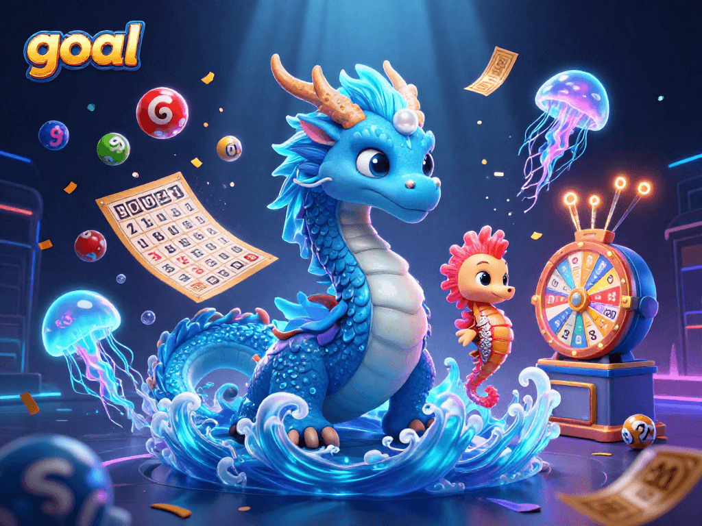 Engage with the goal strategy using vibrant characters and exciting gambling elements amidst dynamic lottery scenes.