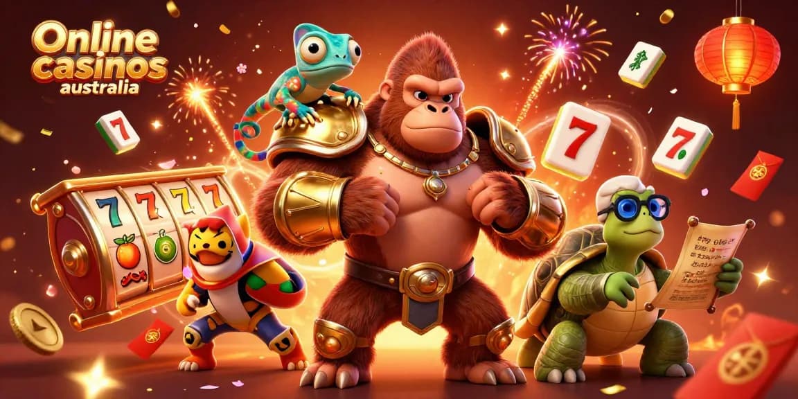 Experience the excitement of online casinos Australia with this vibrant 3D casino illustration.