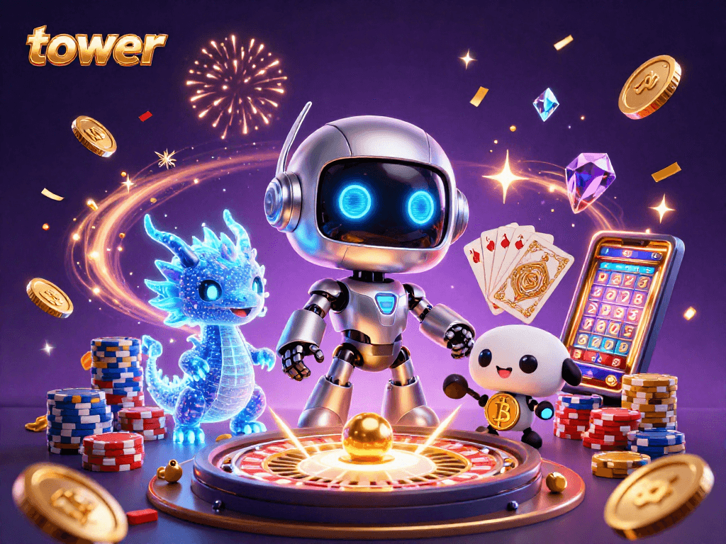 Engage in thrilling tower gameplay with dynamic characters and vibrant casino elements.