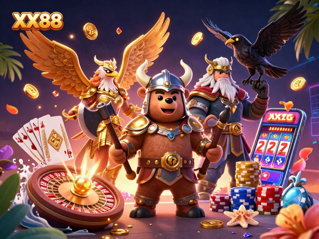 Engage in superior gaming with XX88: Experience vibrant 3D casino action with dynamic characters.