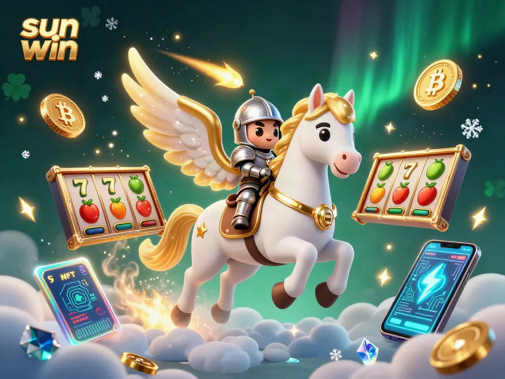 Play exciting slots and win jackpots at sun win with a magical 3D scene showcasing engaging characters and rich casino elements.