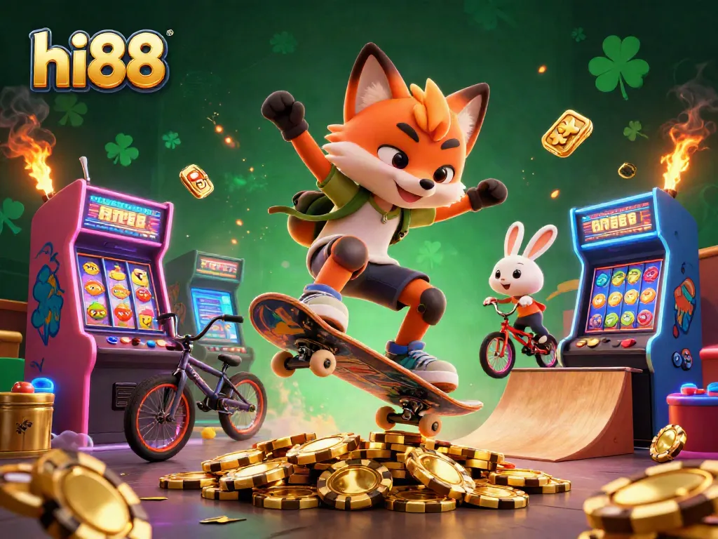 Experience thrilling gameplay at hi88 with a lively 3D casino scene featuring exciting characters and vibrant elements.