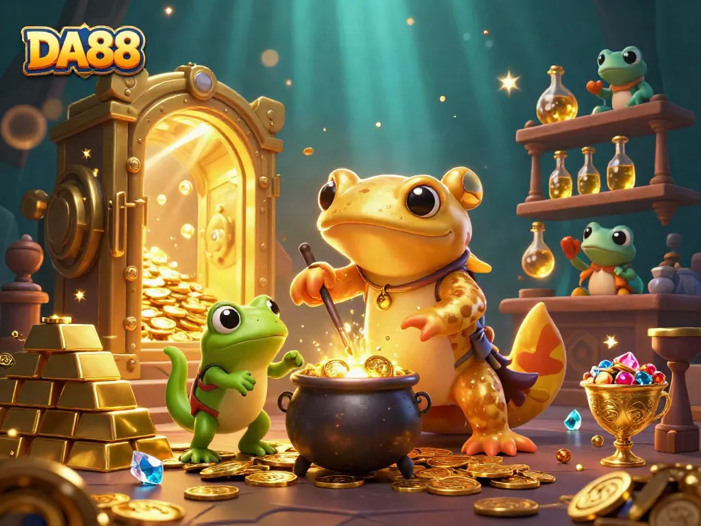 Engage in your winning journey at DA88 with the mystical golden alchemist and treasures of fortune.