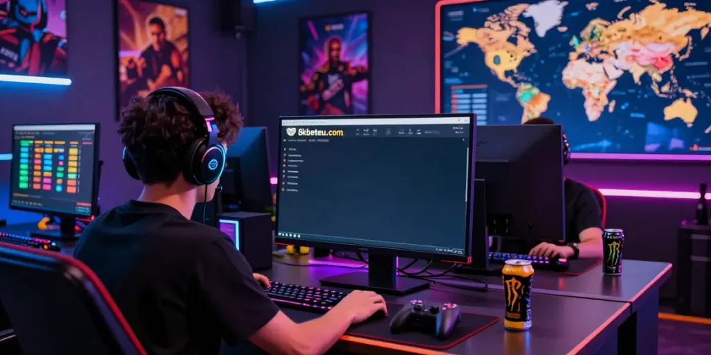 Engaged player exploring 8kbeteu.com in a dynamic gaming environment.