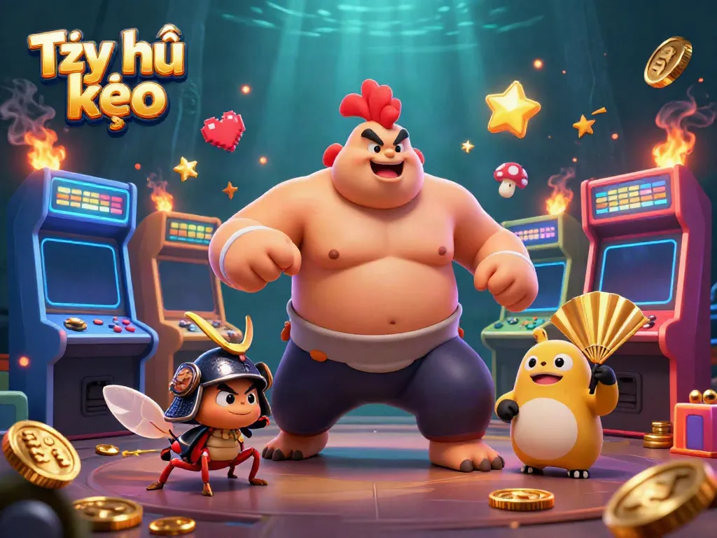 Engage with Tỷ lệ kèo through a thrilling 3D digital casino scene featuring dynamic characters and vibrant game elements.
