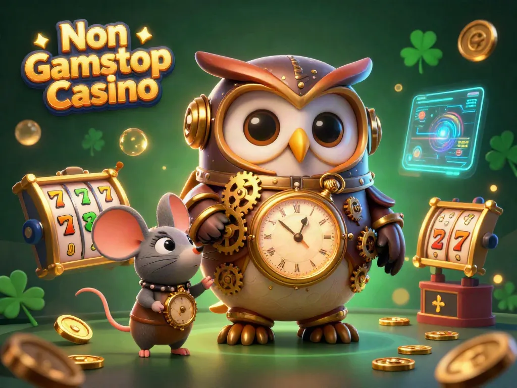 Experience the thrill of Non Gamstop Casino with vibrant slot reels and lively casino elements.