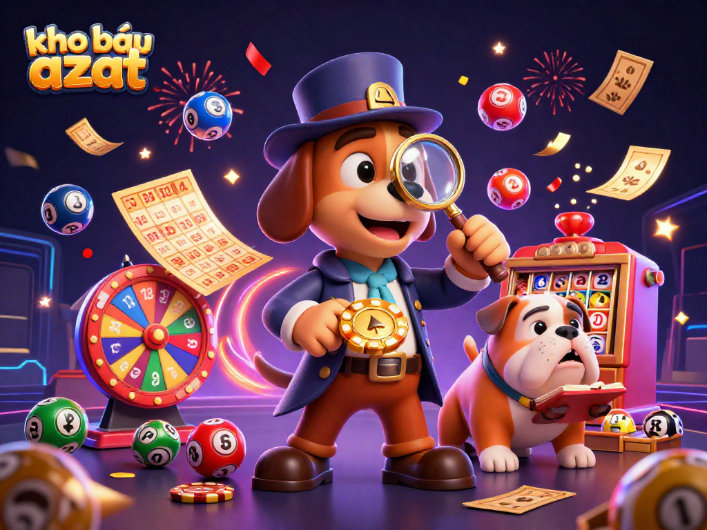 Join the adventure in kho báu aztec as the detective investigates golden poker chips amidst vibrant gambling elements.
