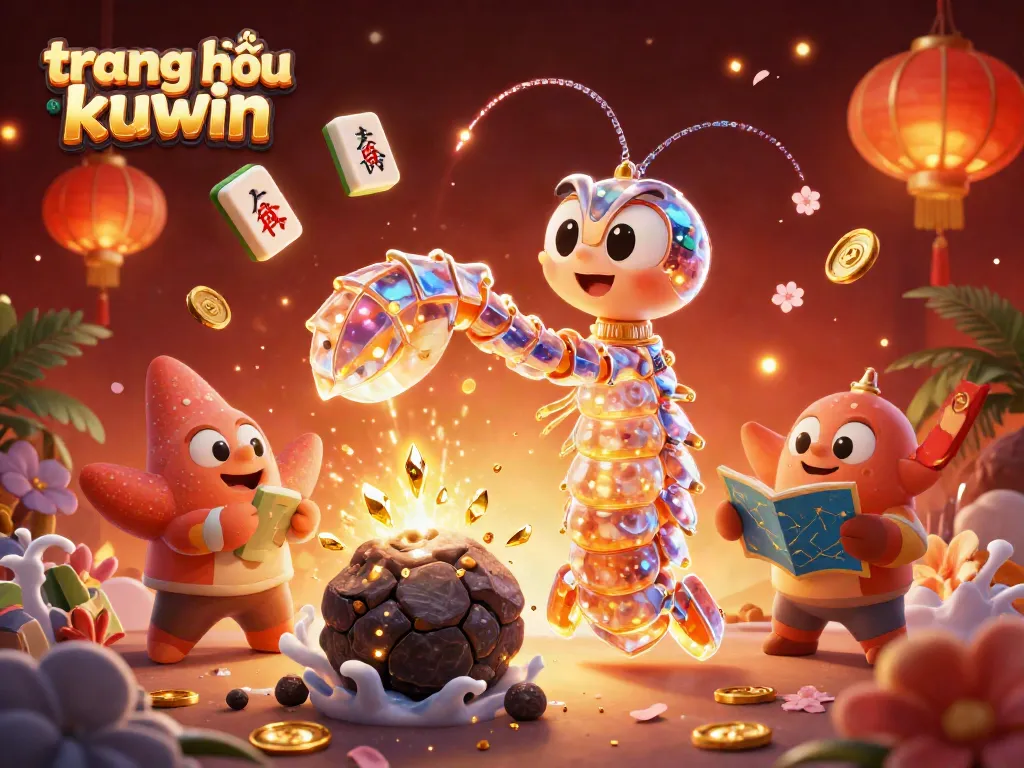 Engage with the vibrant action of trang chủ kuwin as a galactic samurai mantis shrimp battles through cosmic treasures.