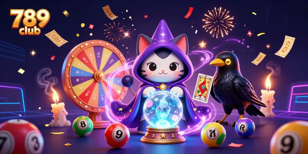 Engage in thrilling gameplay at 789 club with colorful lottery balls and a mystical atmosphere.