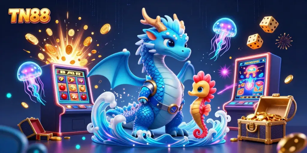Enter a vibrant casino adventure with TN88's dazzling slot machines and dragon knights.