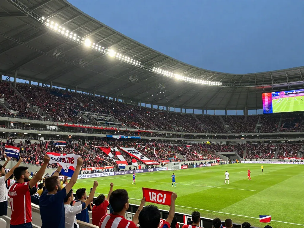 Exciting live football match at Gavangtv with fans cheering and players in action