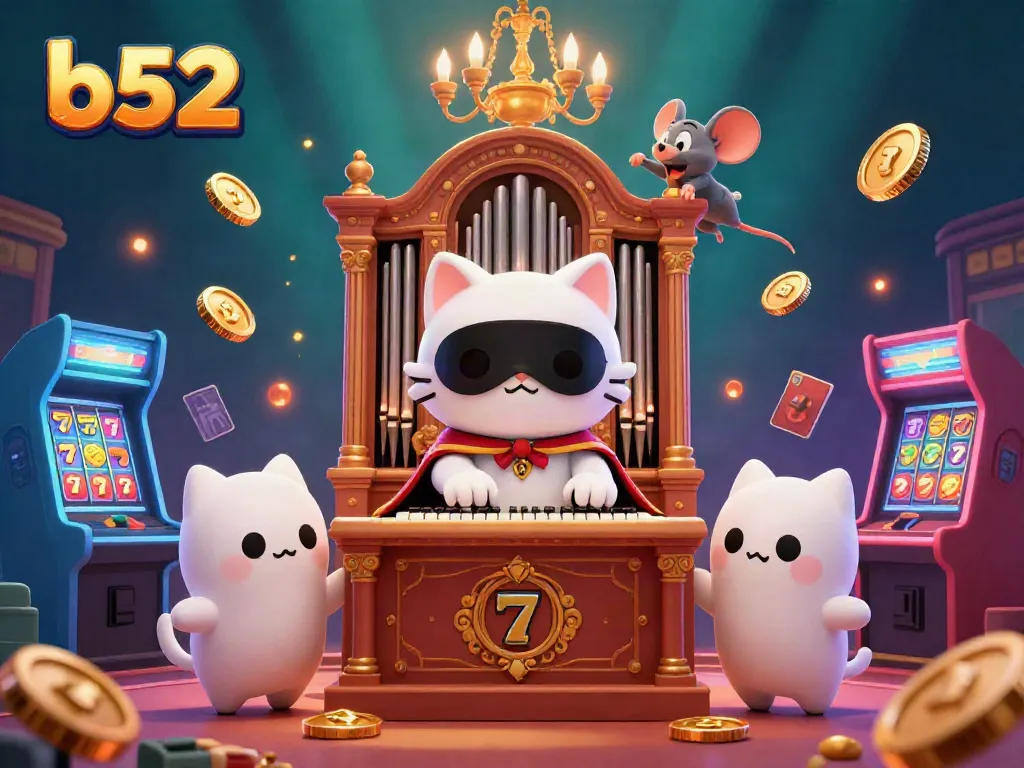 Play thrilling games at b52 with immersive casino experiences including a quirky phantom cat at a classic organ.