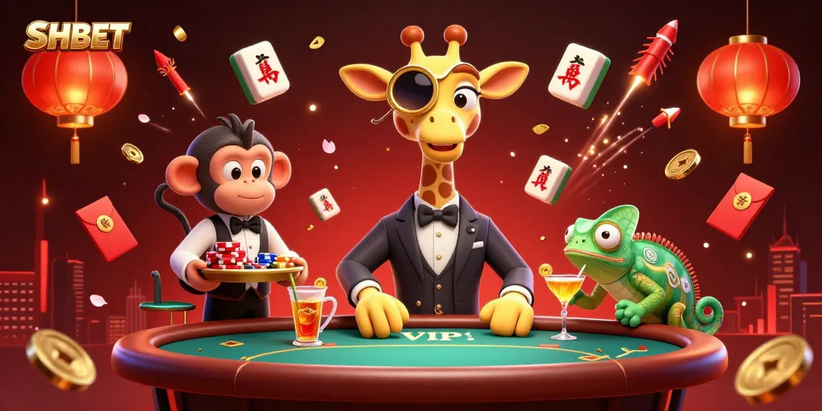 Experience the thrill at SH BET with a vibrant casino scene featuring dynamic characters and diverse game elements.