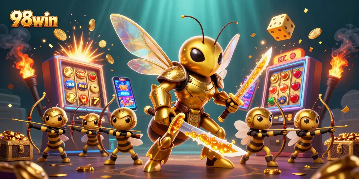 Experience thrilling casino action with 98win's jackpot explosion in an immersive gaming scene.