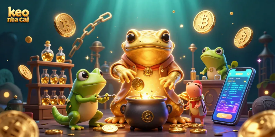 Engage in keo nha cai strategies with a whimsical illustration of enchanting gambling alchemy.