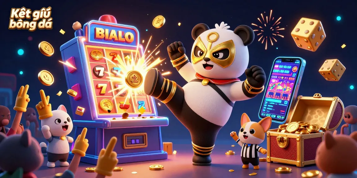 Kết quả bóng đá action with a luchador panda, a referee chihuahua, and vibrant casino elements exploding in celebration.