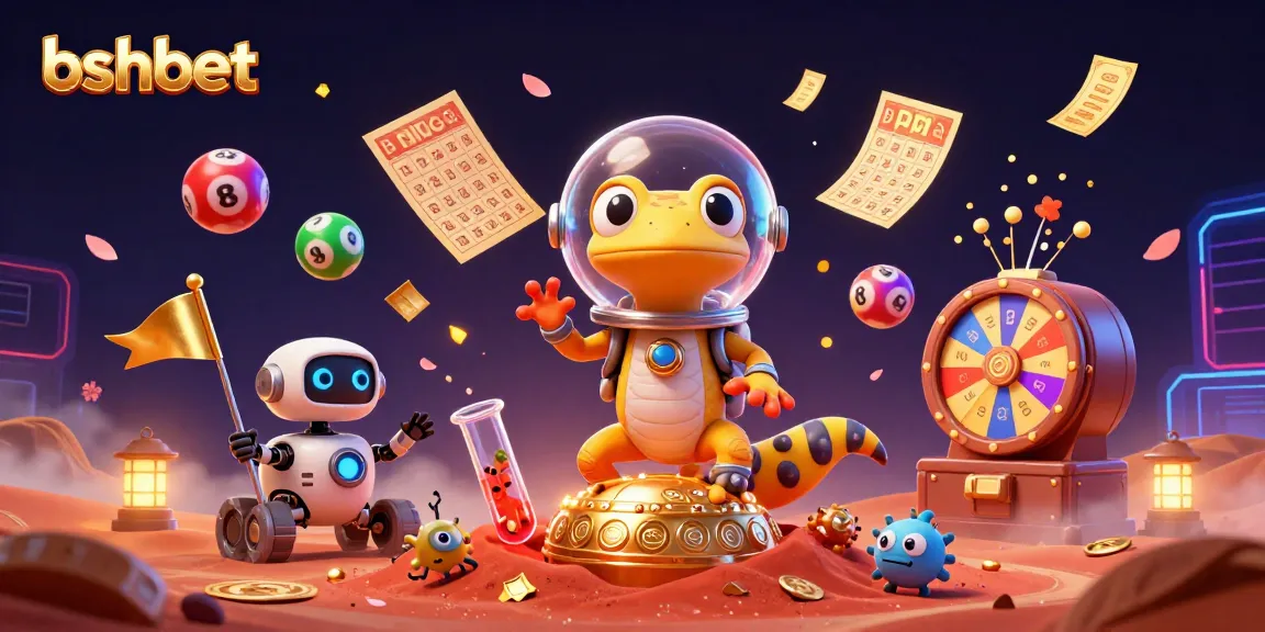 Experience excitement at bshbet with an alien-themed casino adventure featuring colorful lottery elements.