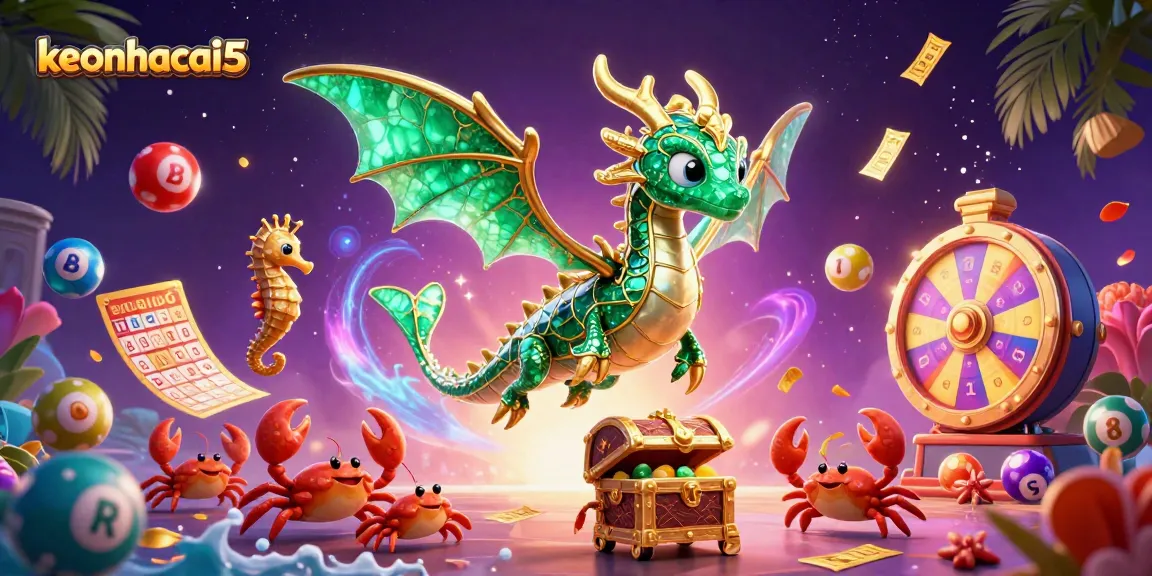 Engage with keonhacai5 in an exciting world of colorful lottery and casino elements.