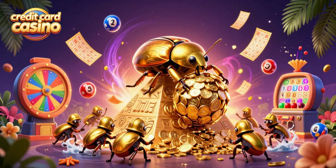 Experience the excitement of a credit card casino with colorful game elements and vibrant graphics.
