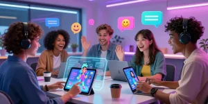 Engaging chat scene showcasing users interacting with 'slut ai' in a vibrant virtual space.