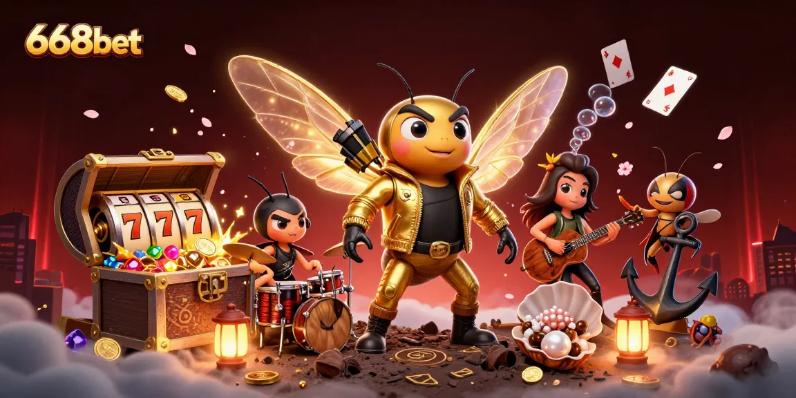 668bet offers exhilarating gaming with vibrant visuals featuring dynamic characters and slot machines.