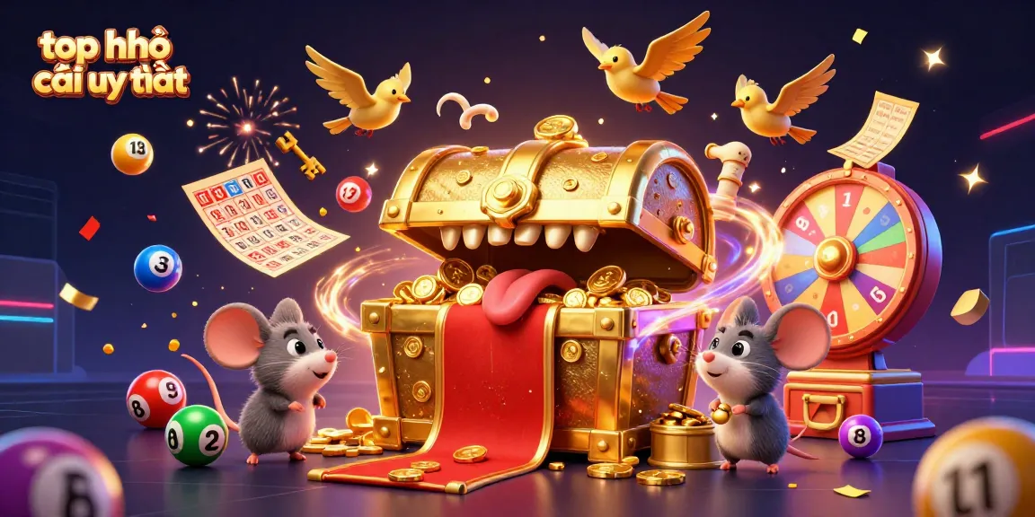 Engage with top nhà cái uy tín in this colorful 3D casino illustration showcasing vibrant game elements.