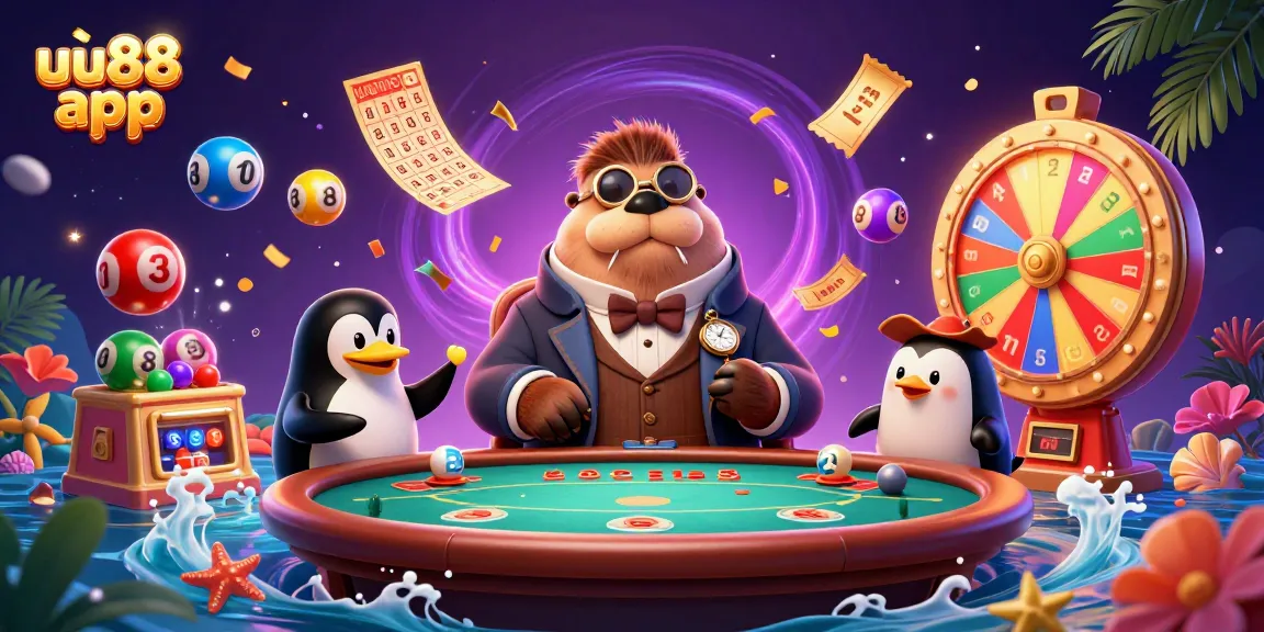 Engage with the exciting uu88 app through a vibrant 3D casino scene of a poker game.