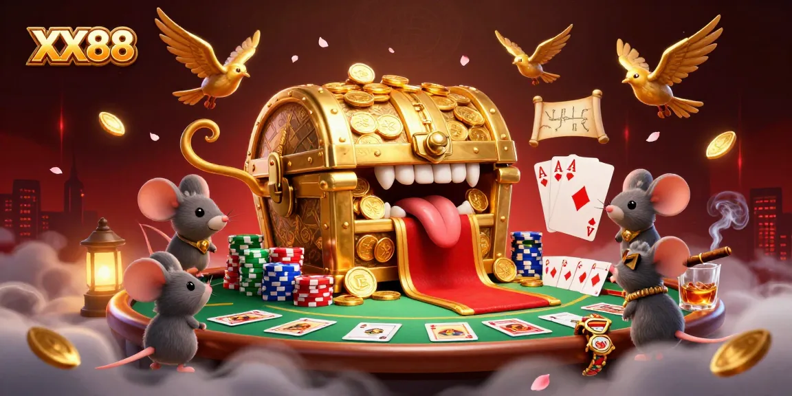 Engage in a thrilling opportunity to win big at XX88 with vibrant 3D casino elements.