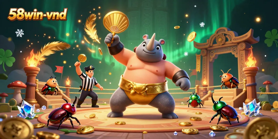Bet big with 58win-vnd as the rhinoceros beetle sumo champion stomps coins!