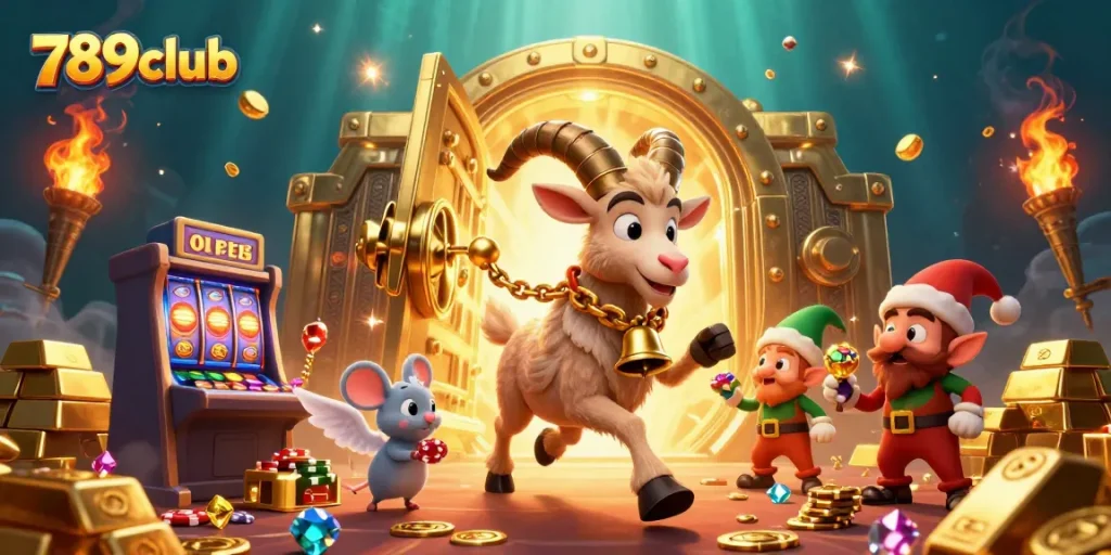 Engage with thrilling games at 789club, where vibrant slot machines and festive characters create an electrifying atmosphere.