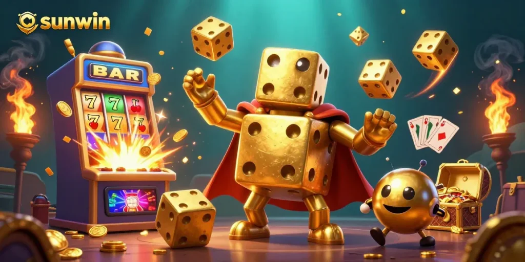 Experience thrilling gameplay with sunwin's golden dice golem and slot machines bursting with jackpots.