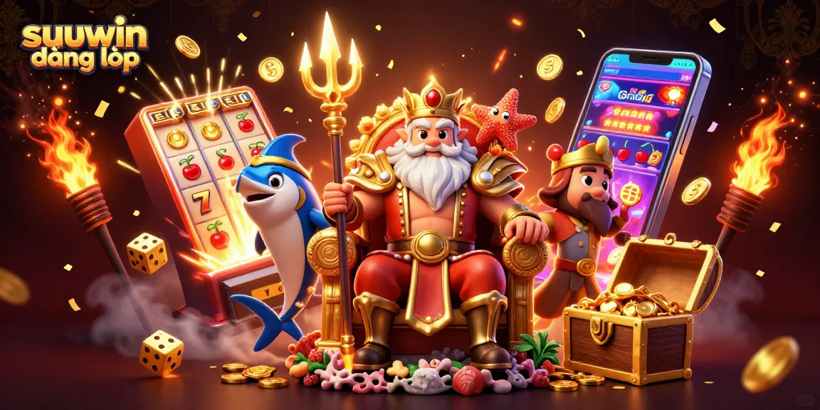 Experience suuwin đăng nhập with vibrant 3D characters amidst a sparkling jackpot explosion in this thrilling casino illustration.