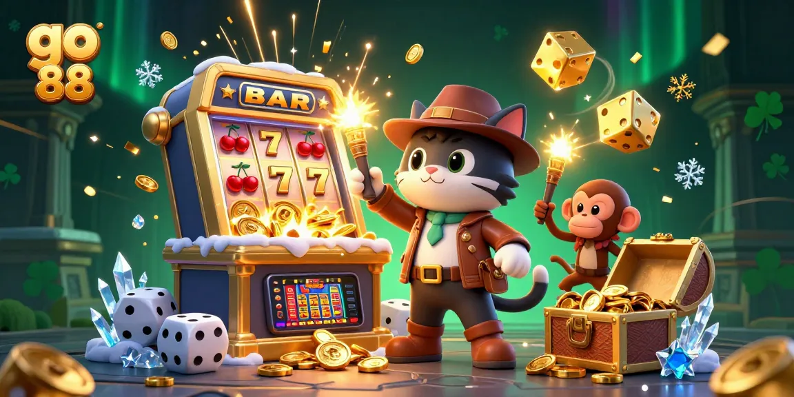 Engage with go 88 through an exciting treasure hunt in a vibrant casino adventure featuring dynamic characters.