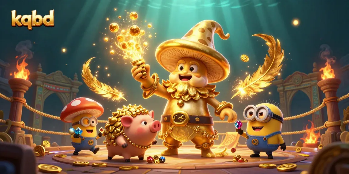 Engage with kqbd’s dynamic treasure-hunting scene featuring magical characters, vibrant colors, and rich gambling motifs.