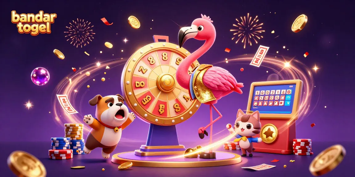 Engage in bandar togel excitement with a flamingo game show host spinning winnings and delightful prizes.