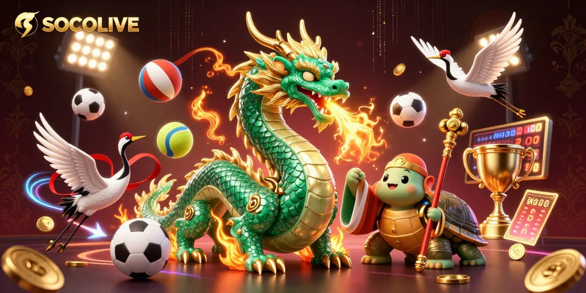 SOCOLIVE captures the excitement of live sports betting with dynamic elements and vibrant characters.