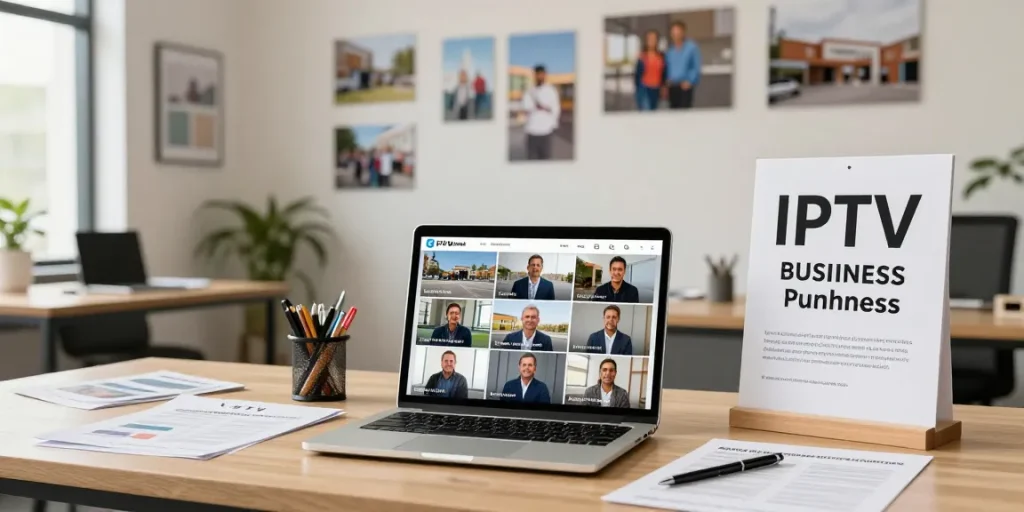 IPTV Reseller in a professional local office, trusted service provider for IPTV solutions.