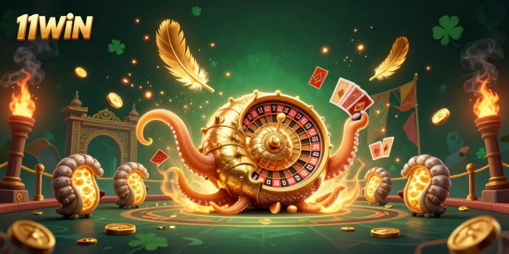 Play with 11WIN at an immersive casino featuring ancient nautical themes and vibrant game elements.