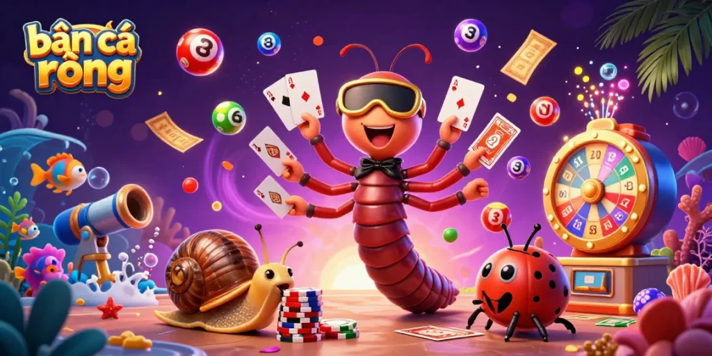 Experience thrilling bắn cá rồng action with a dynamic undersea casino scene full of excitement.