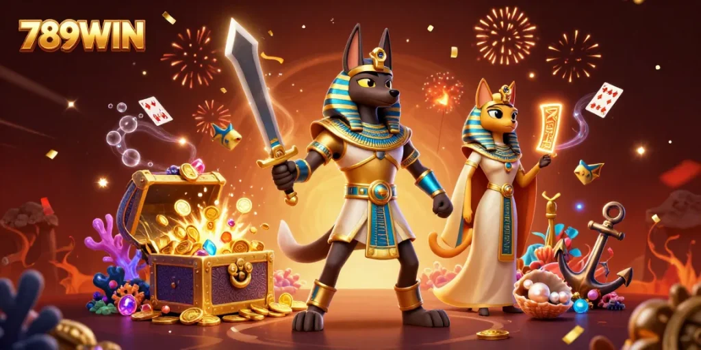 Experience thrilling jackpots at 789WIN, featuring dynamic game elements and vibrant casino visuals.