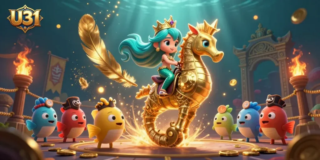 Experience exciting U31 gameplay with colorful underwater characters, interactive elements and rich casino visuals.